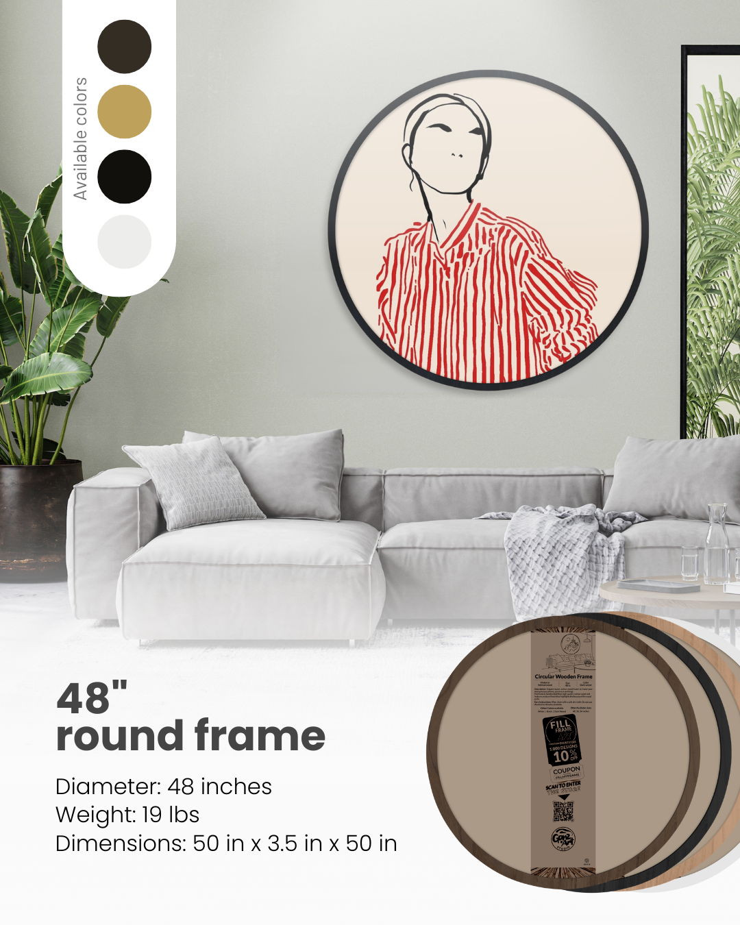 Round Frame 48in For Art