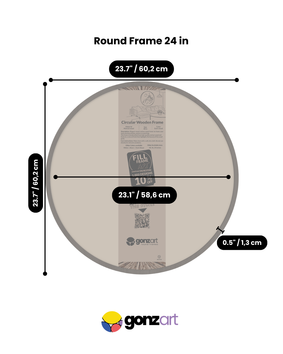 Round Frame 24in For Art