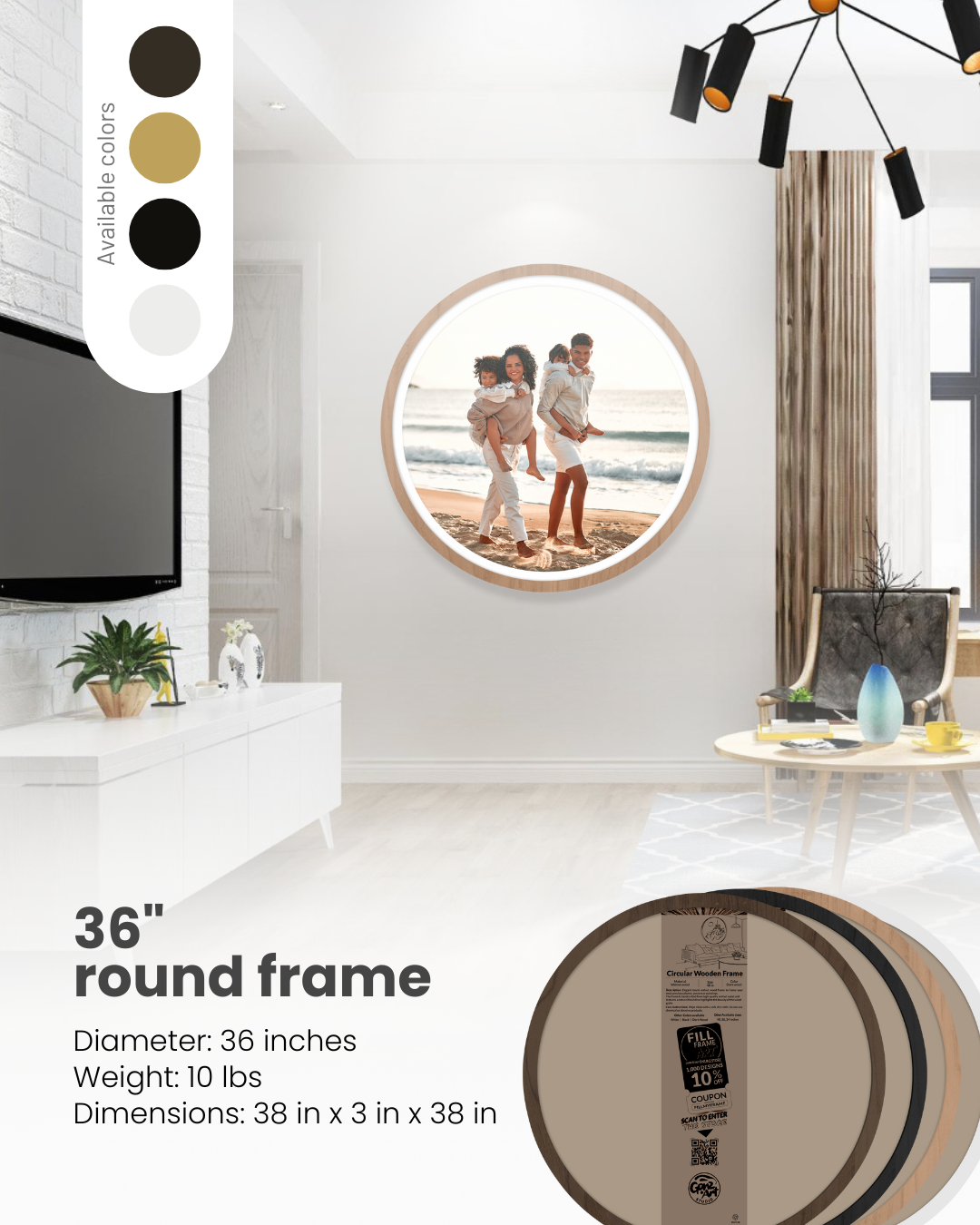 City glow round wall art