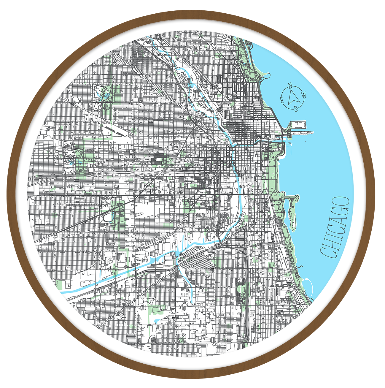 Chicago round wall art