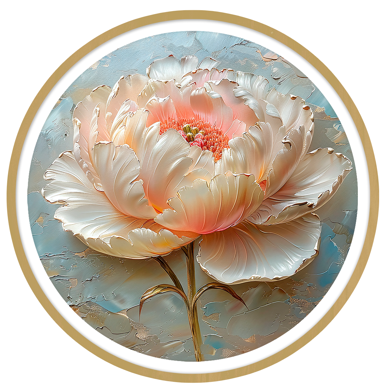 Peony round wall art