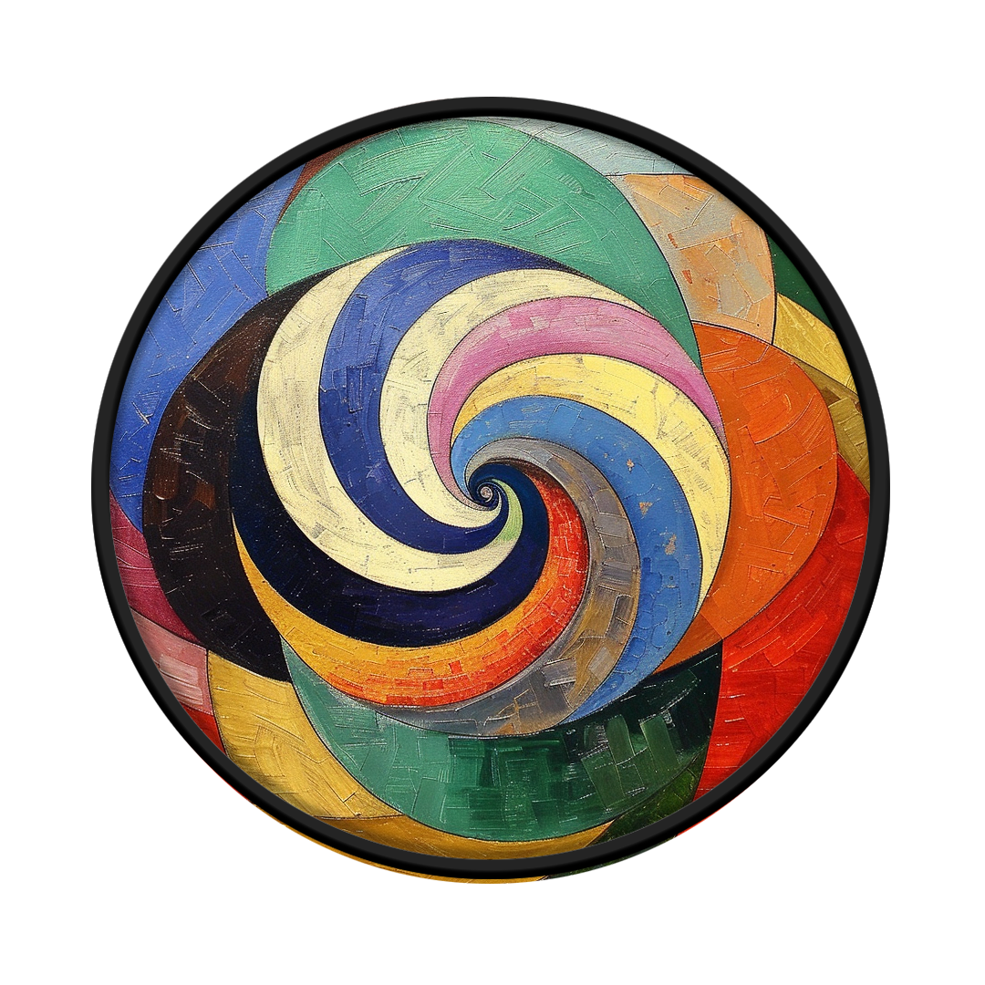 Vital keleidoscope framed round wooden frame by Gonz.Art