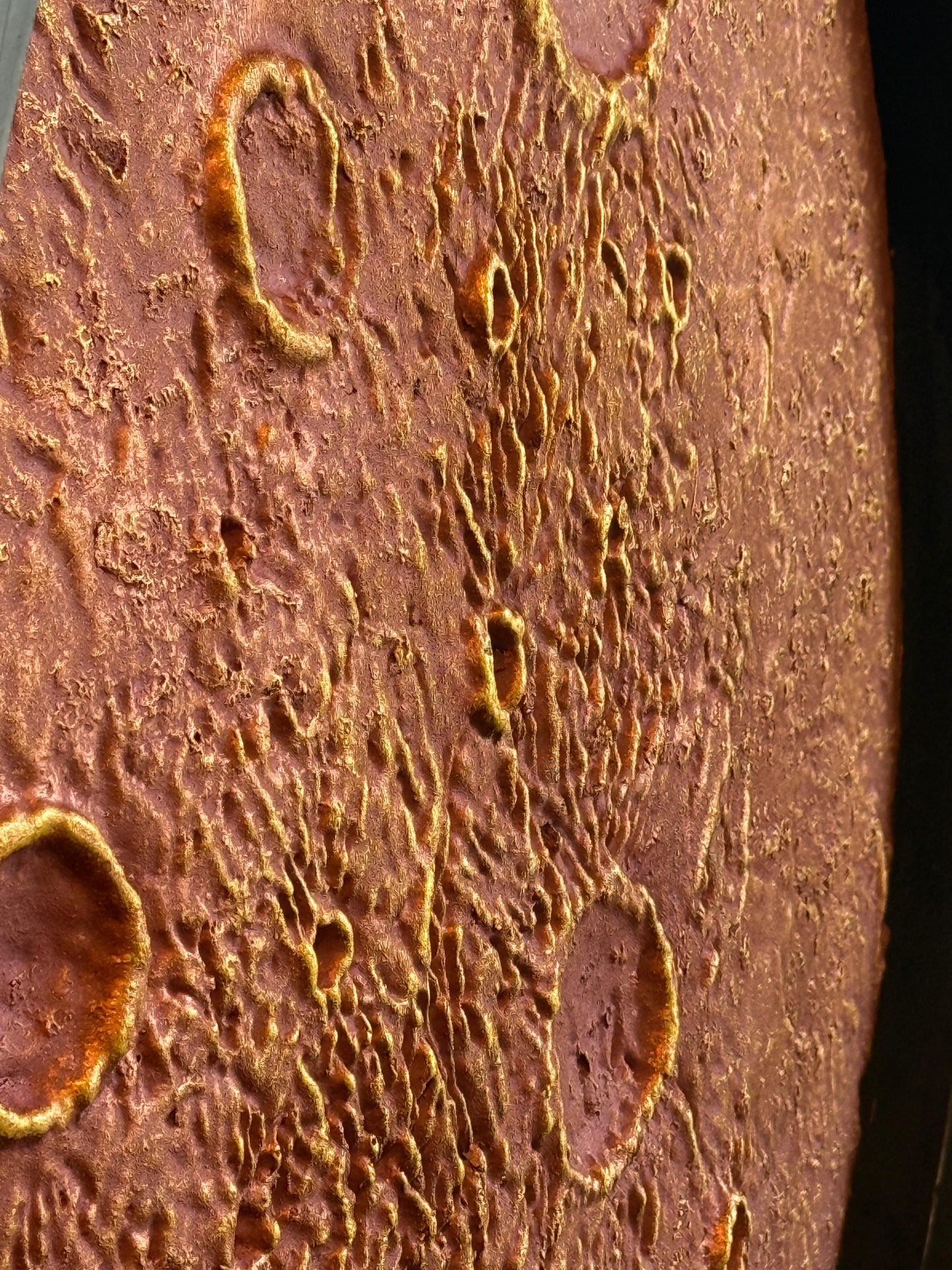 Copper Orbit Moon Round Wall Art