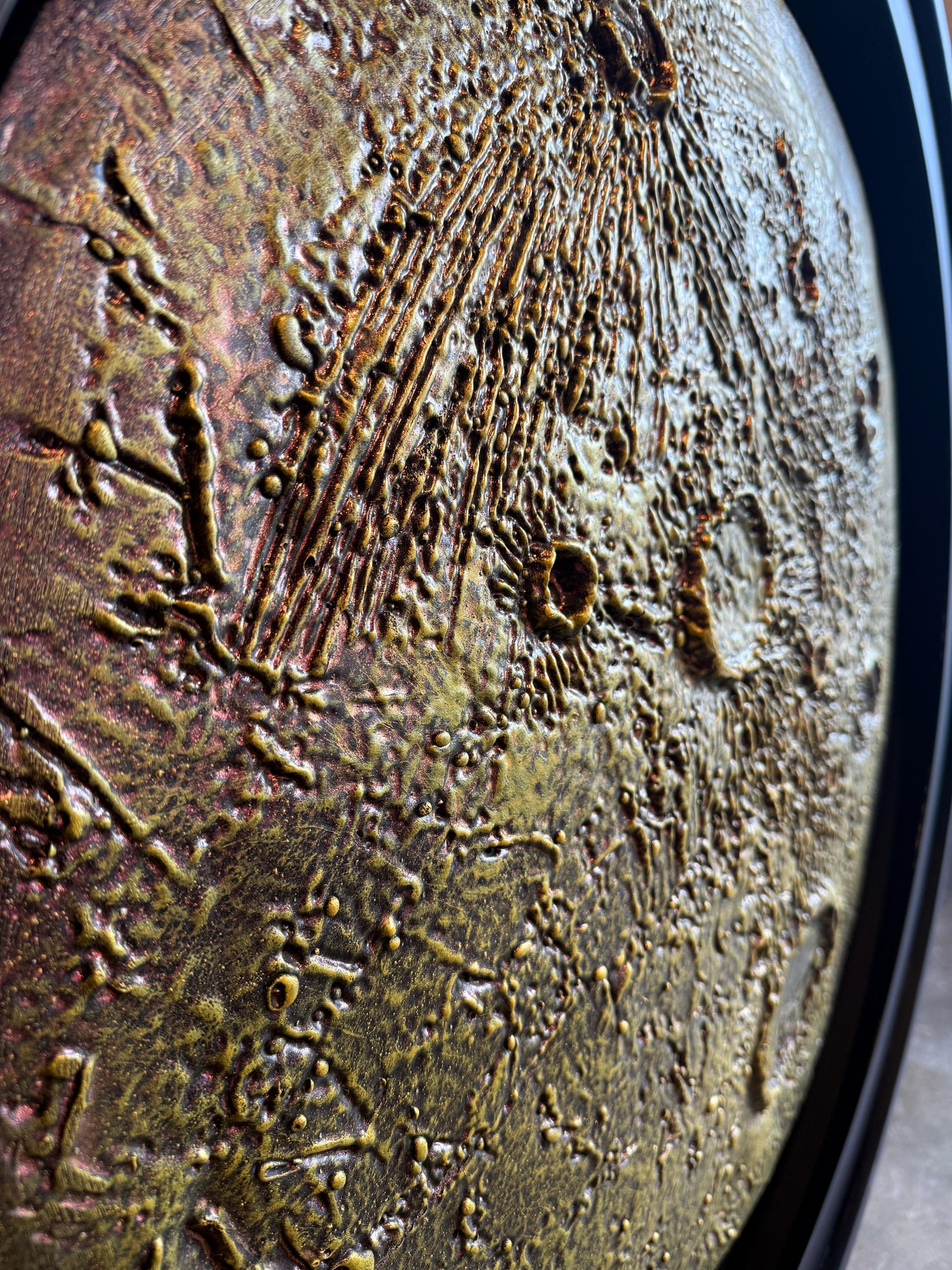 Metallic Eclipse Moon Round Wall Art