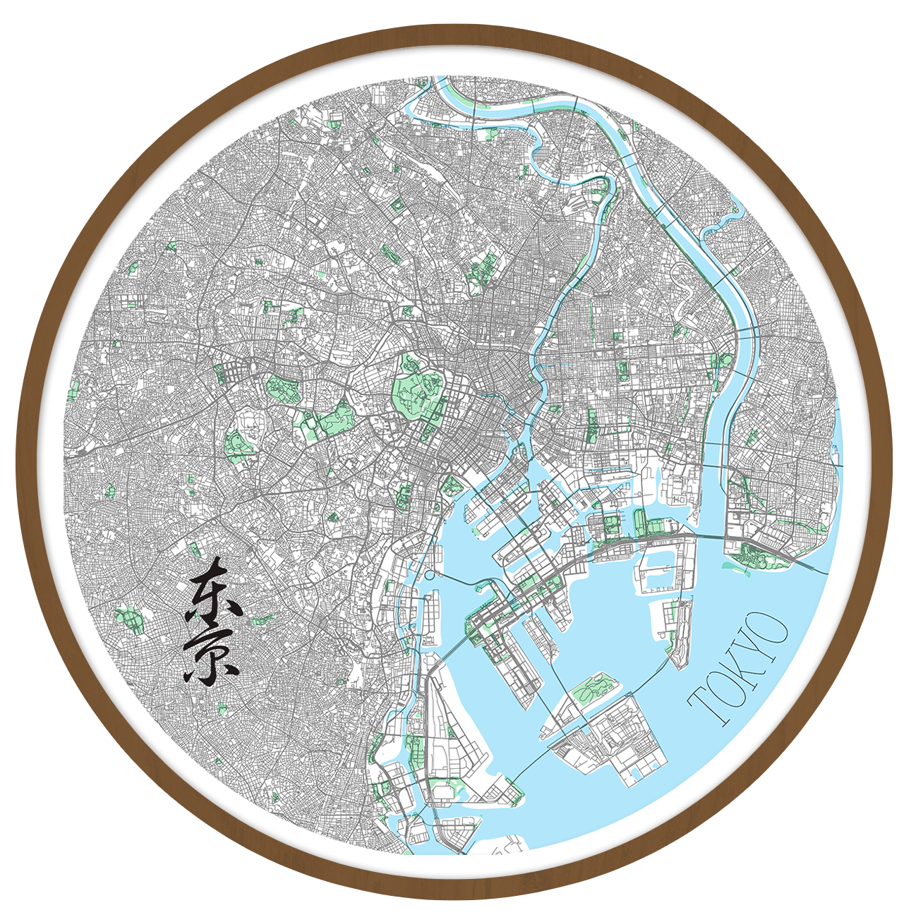 Tokyo round wall art