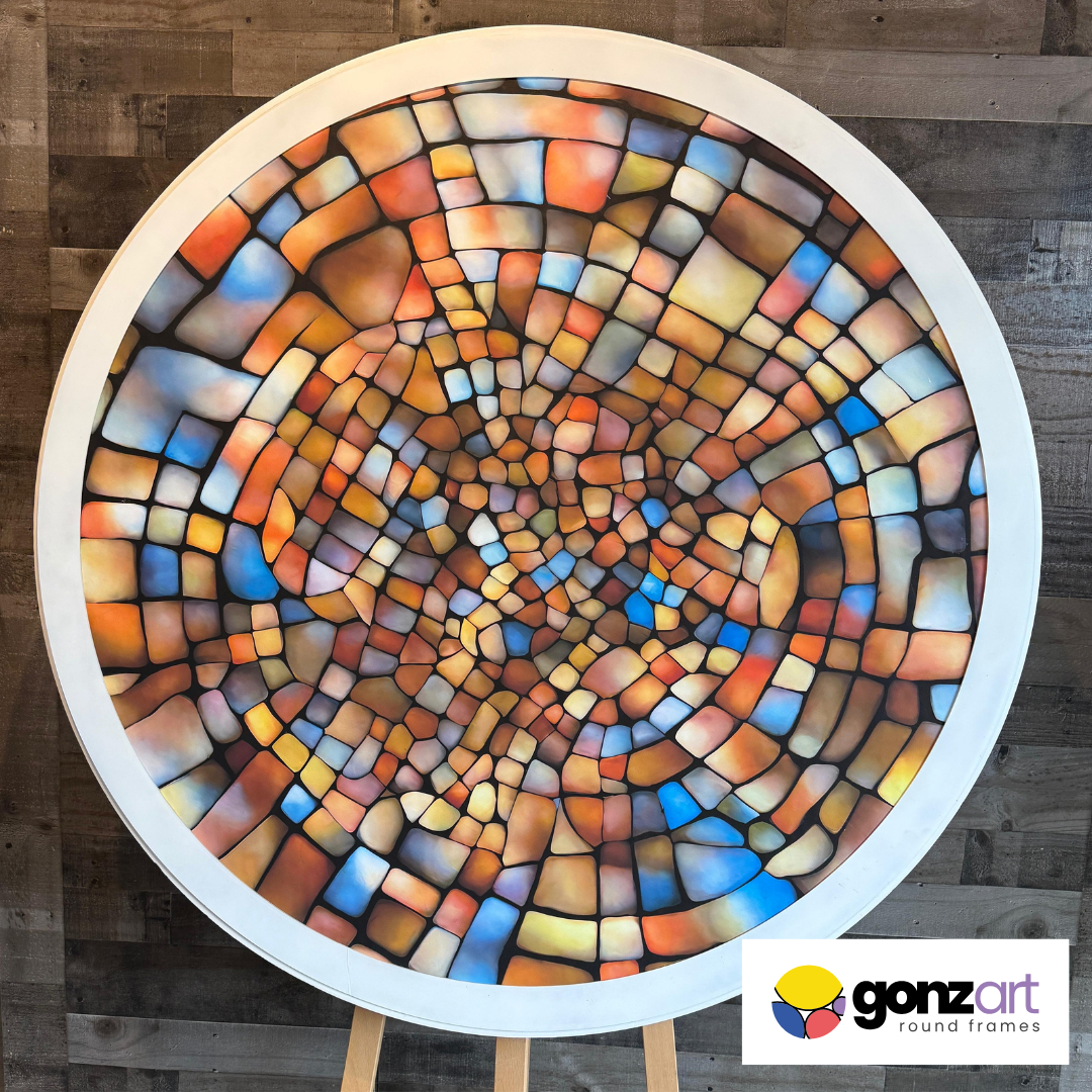 Stained Glass Glow Round Wall Art
