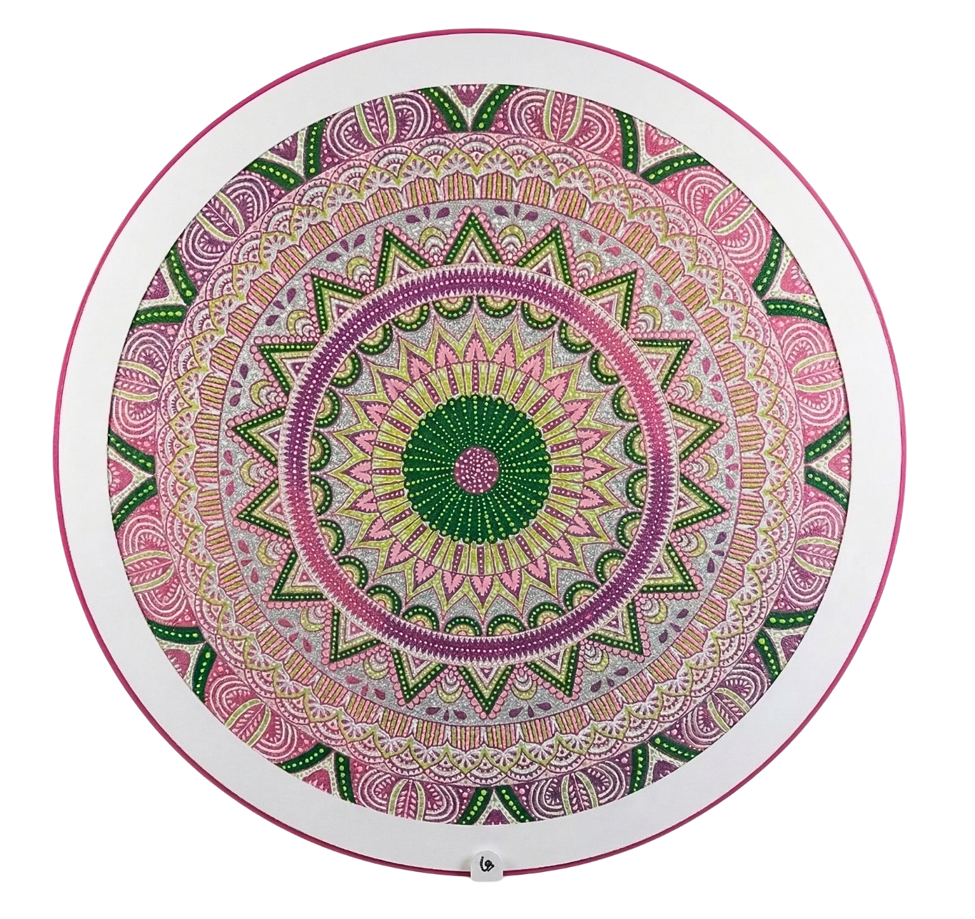 Rose-Green Aura Round Wall Art