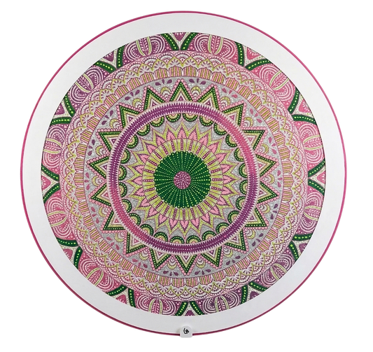 Rose-Green Aura Round Wall Art