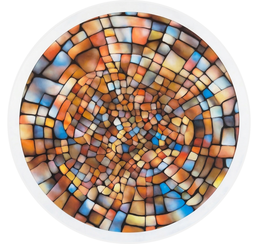 Stained Glass Glow Round Wall Art