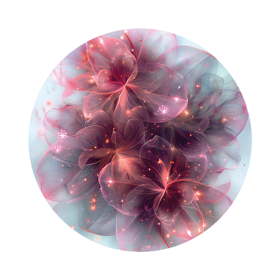 Ethereal blosoom round wall art