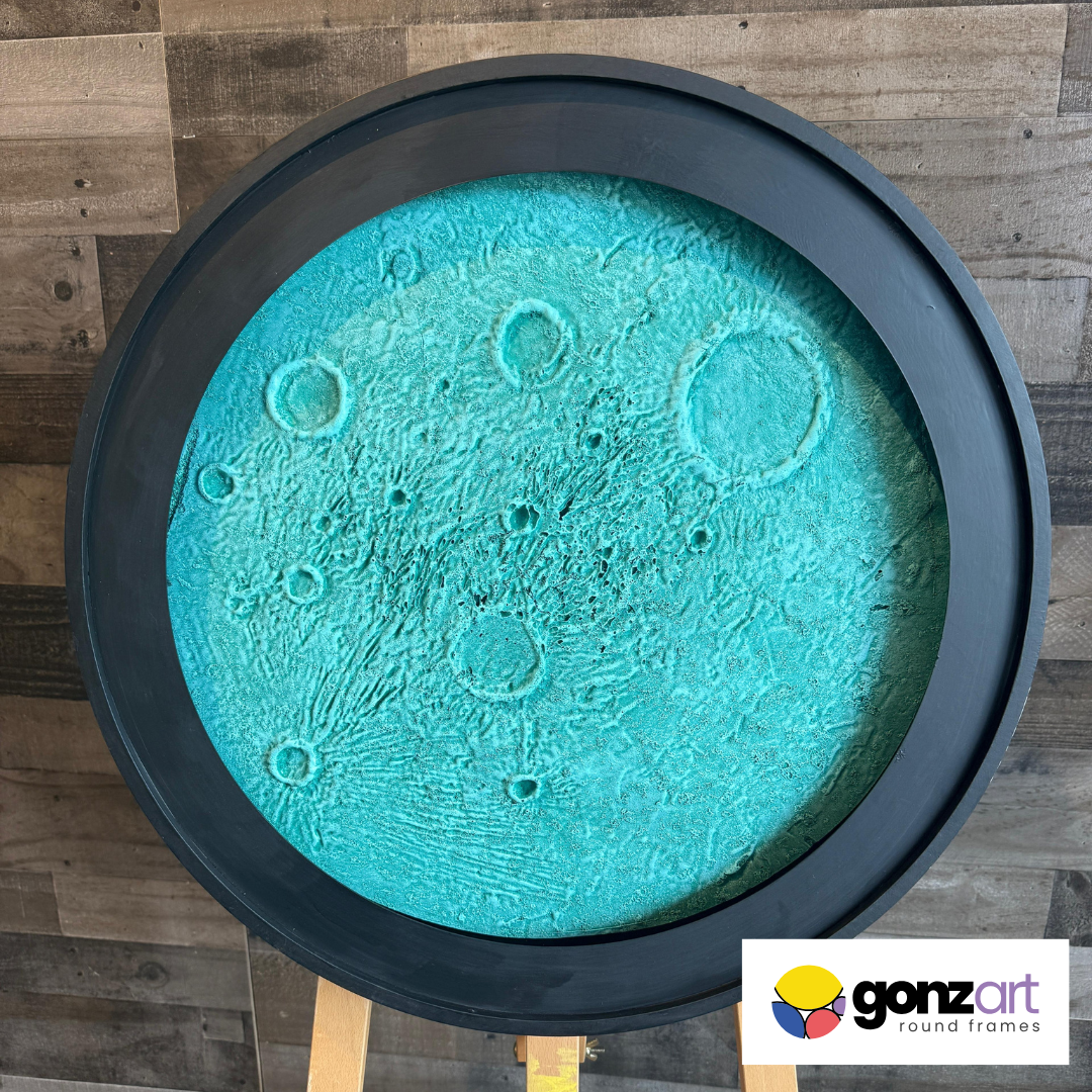 Mint Aura Moon Round Wall Art