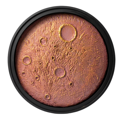Copper Orbit Moon Round Wall Art