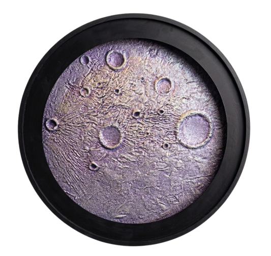 Moon Violet Nebula Round Wall Art