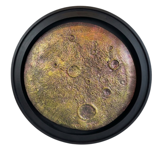 Metallic Eclipse Moon Round Wall Art