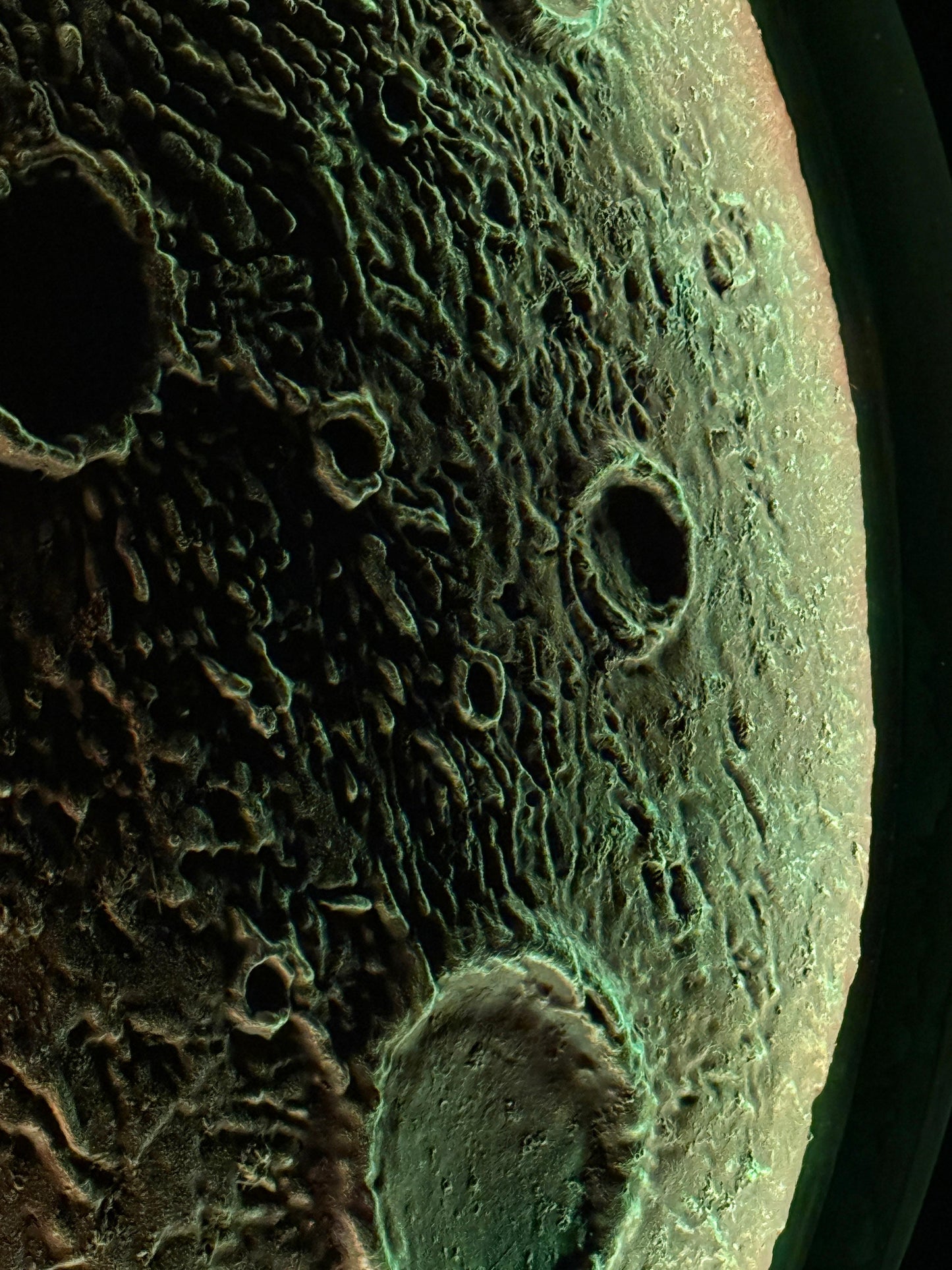 Copper Orbit Moon Round Wall Art