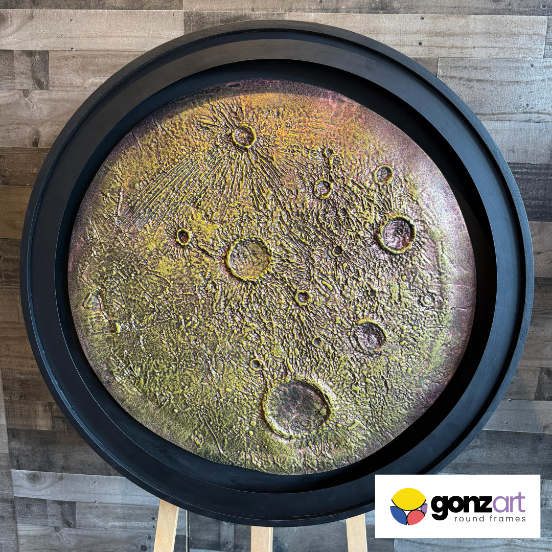 Metallic Eclipse Moon Round Wall Art