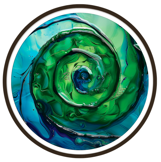 Aquatic Spiral round wall art