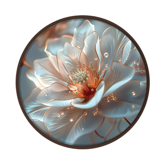 Botanical Aurora framed round wooden frame by Gonz.Art