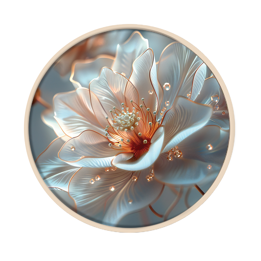 Botanical Aurora framed round wooden frame by Gonz.Art