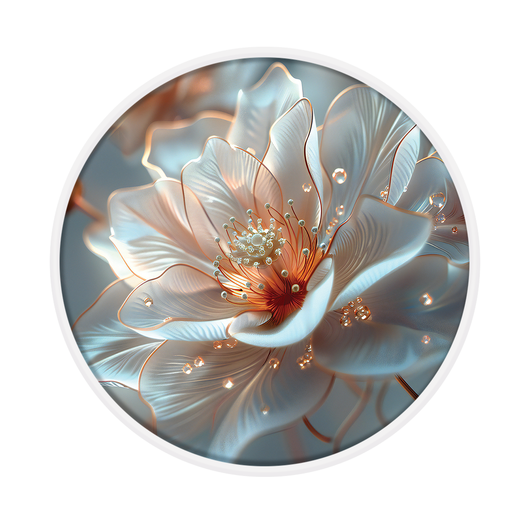 Botanical Aurora framed round wooden frame by Gonz.Art