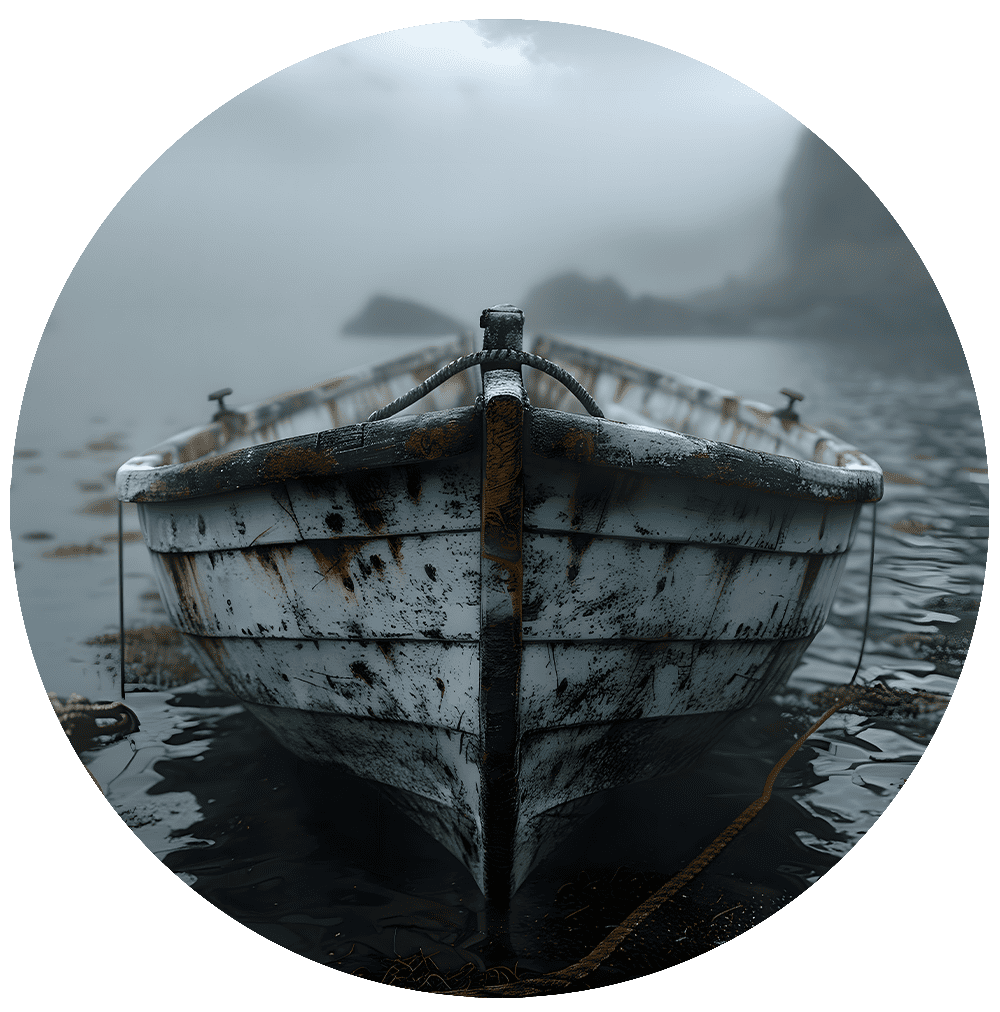 Weathered boat Only Print (Giclée)