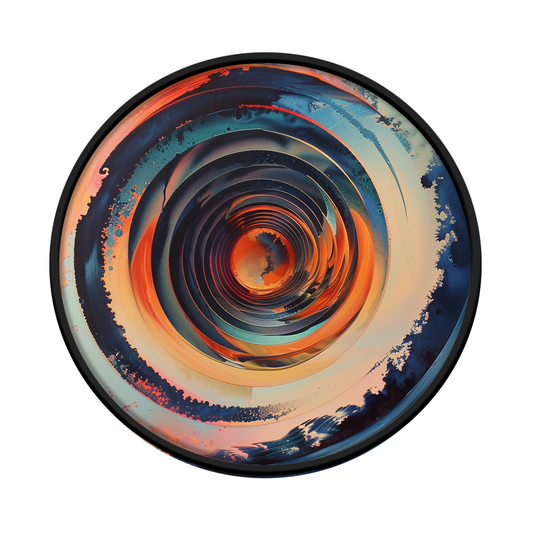 Chromatic dance framed round wooden frame by Gonz.Art