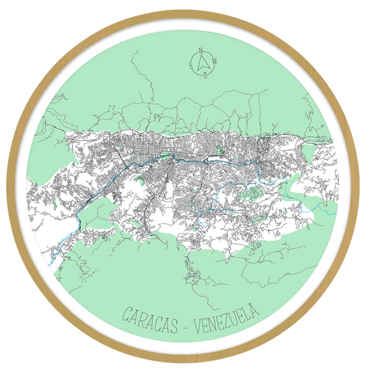 Caracas City round wall art