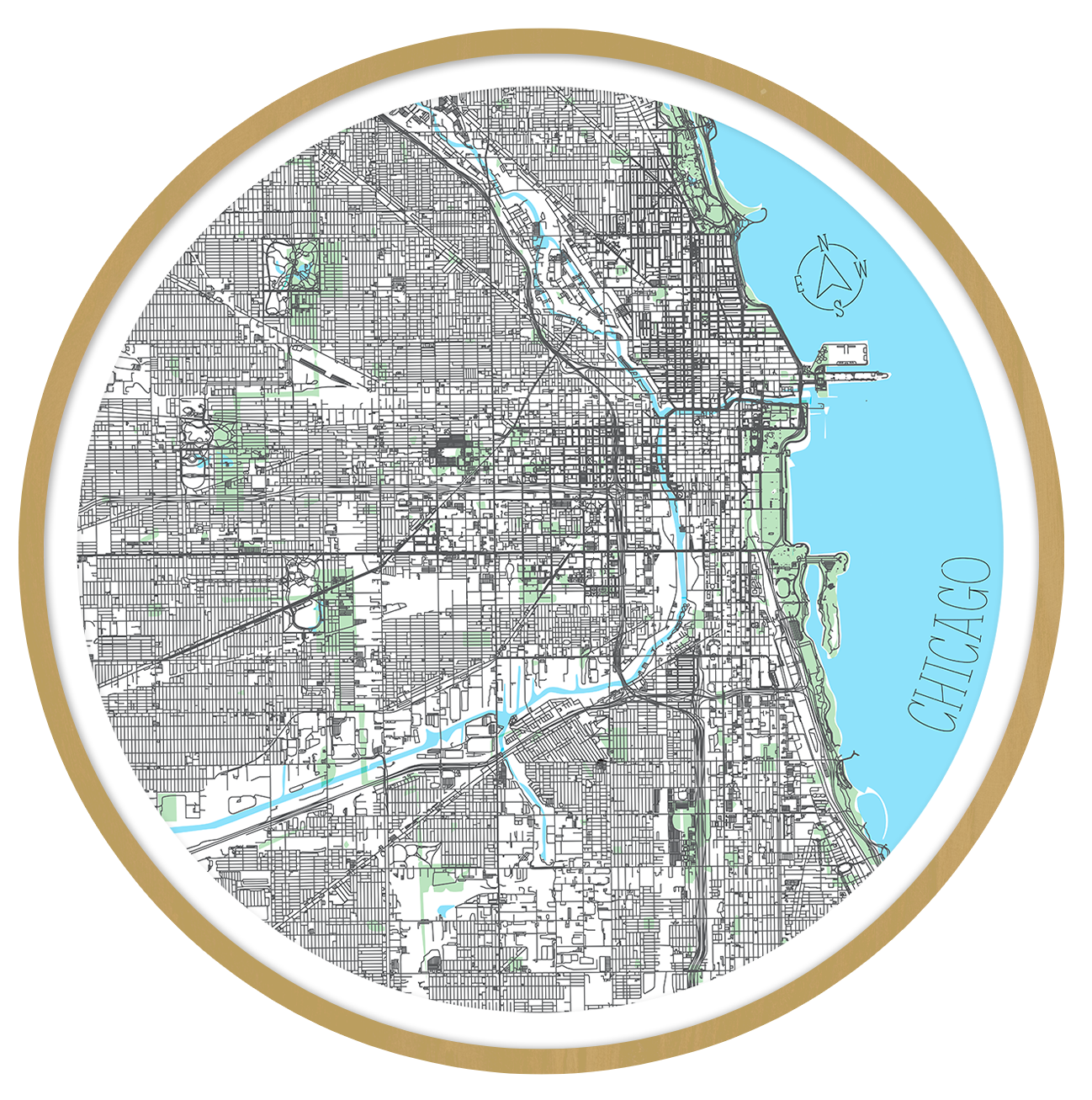 Chicago round wall art