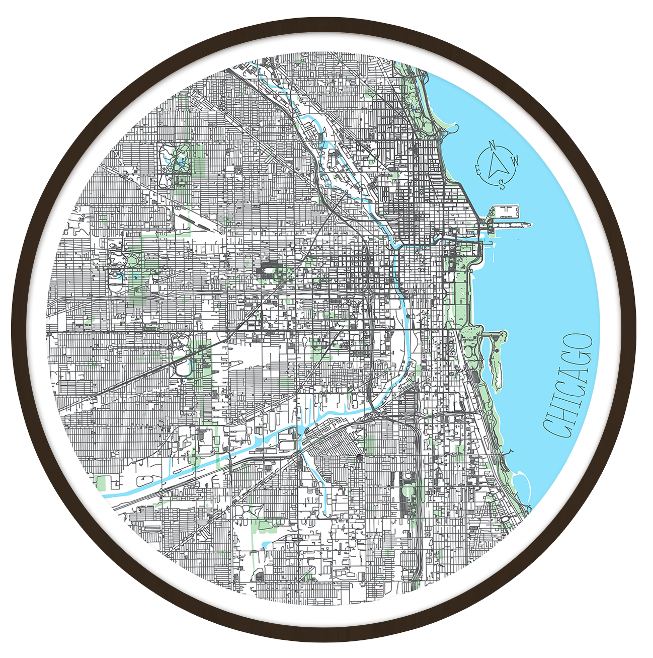 Chicago round wall art