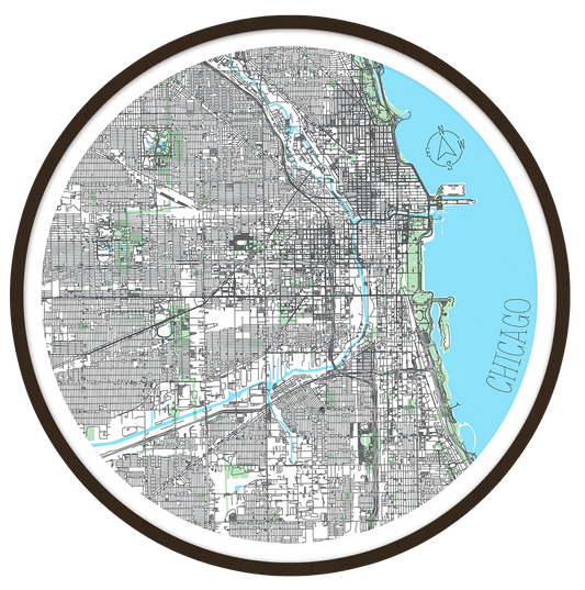 Chicago round wall art