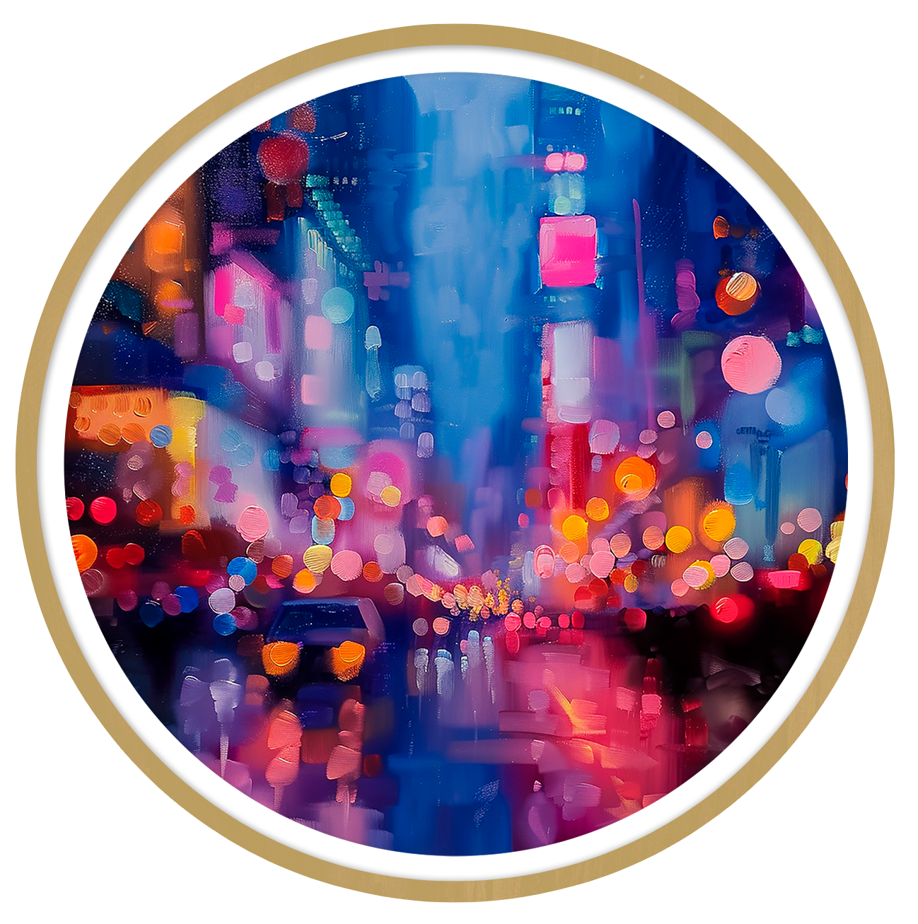 City glow round wall art