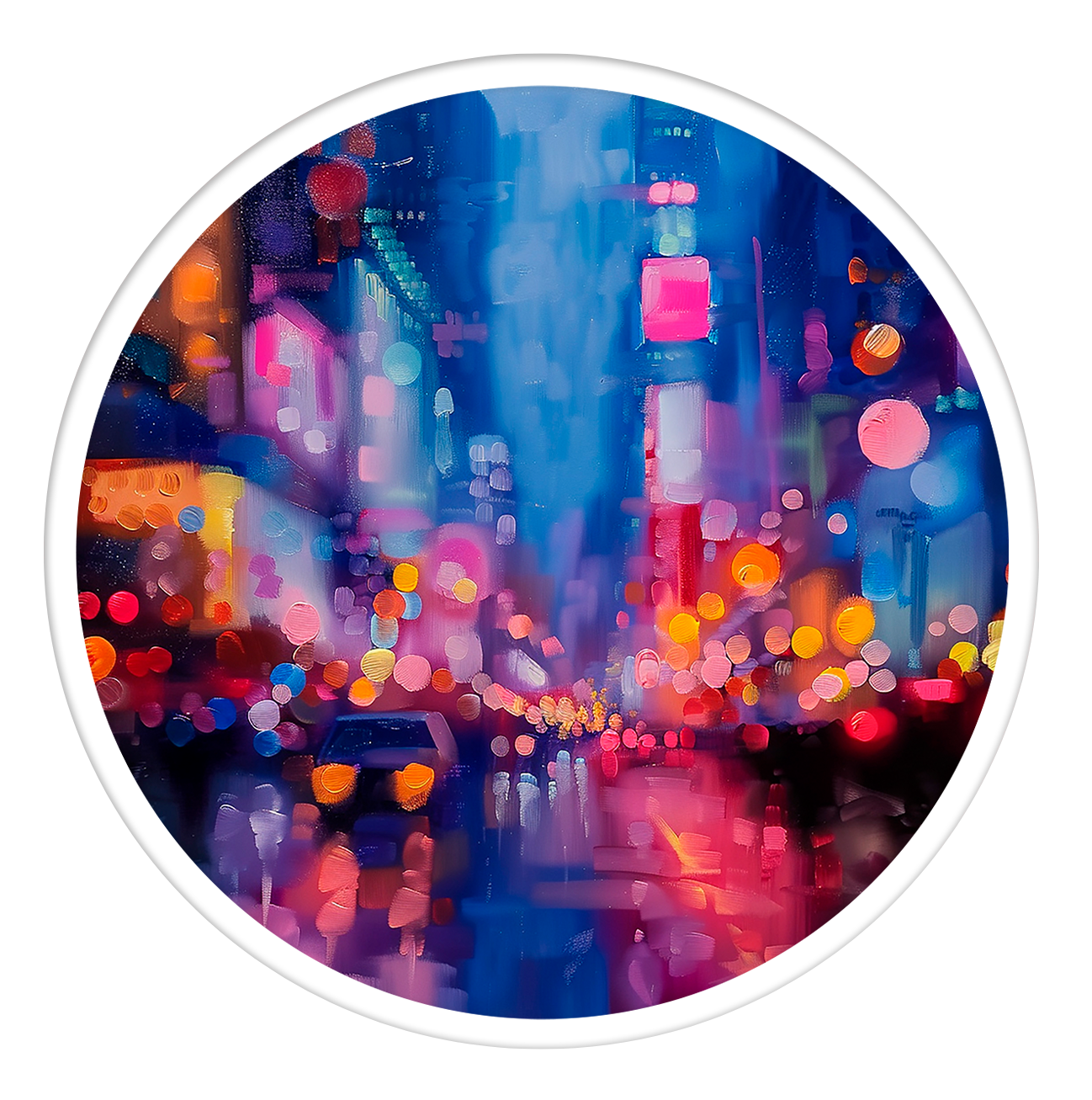 City glow round wall art