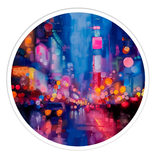 City glow round wall art