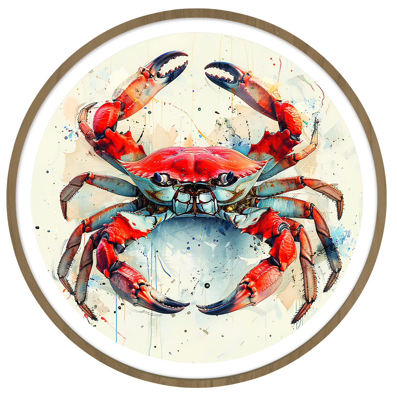 Crab round wall art