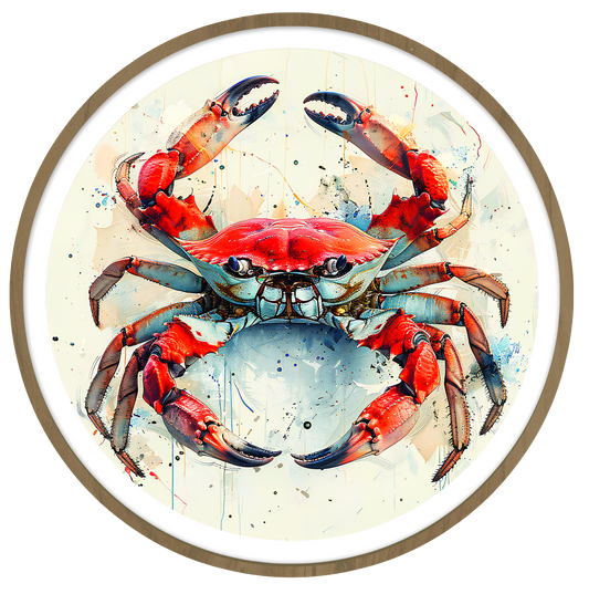 Crab round wall art