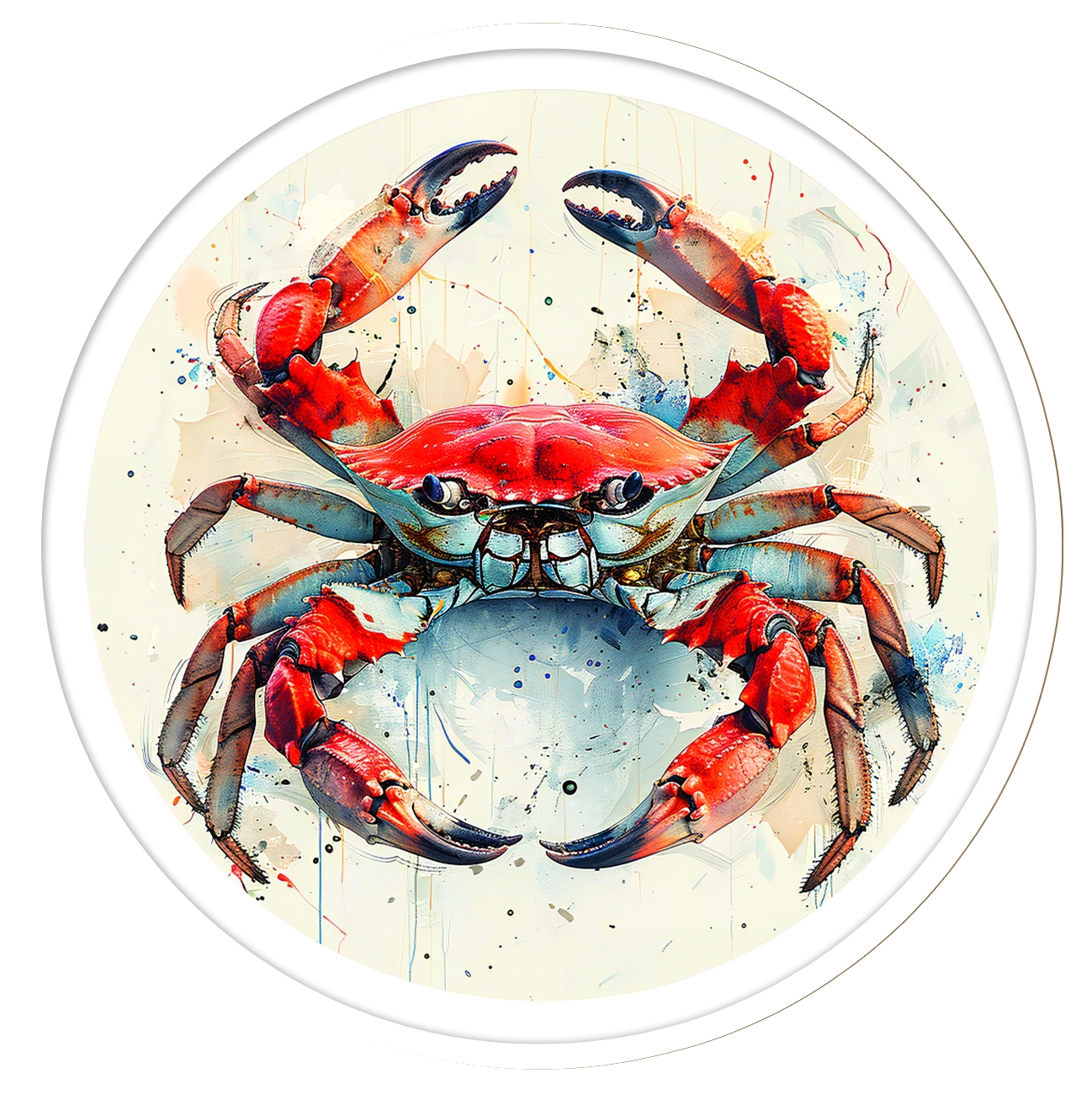 Crab round wall art
