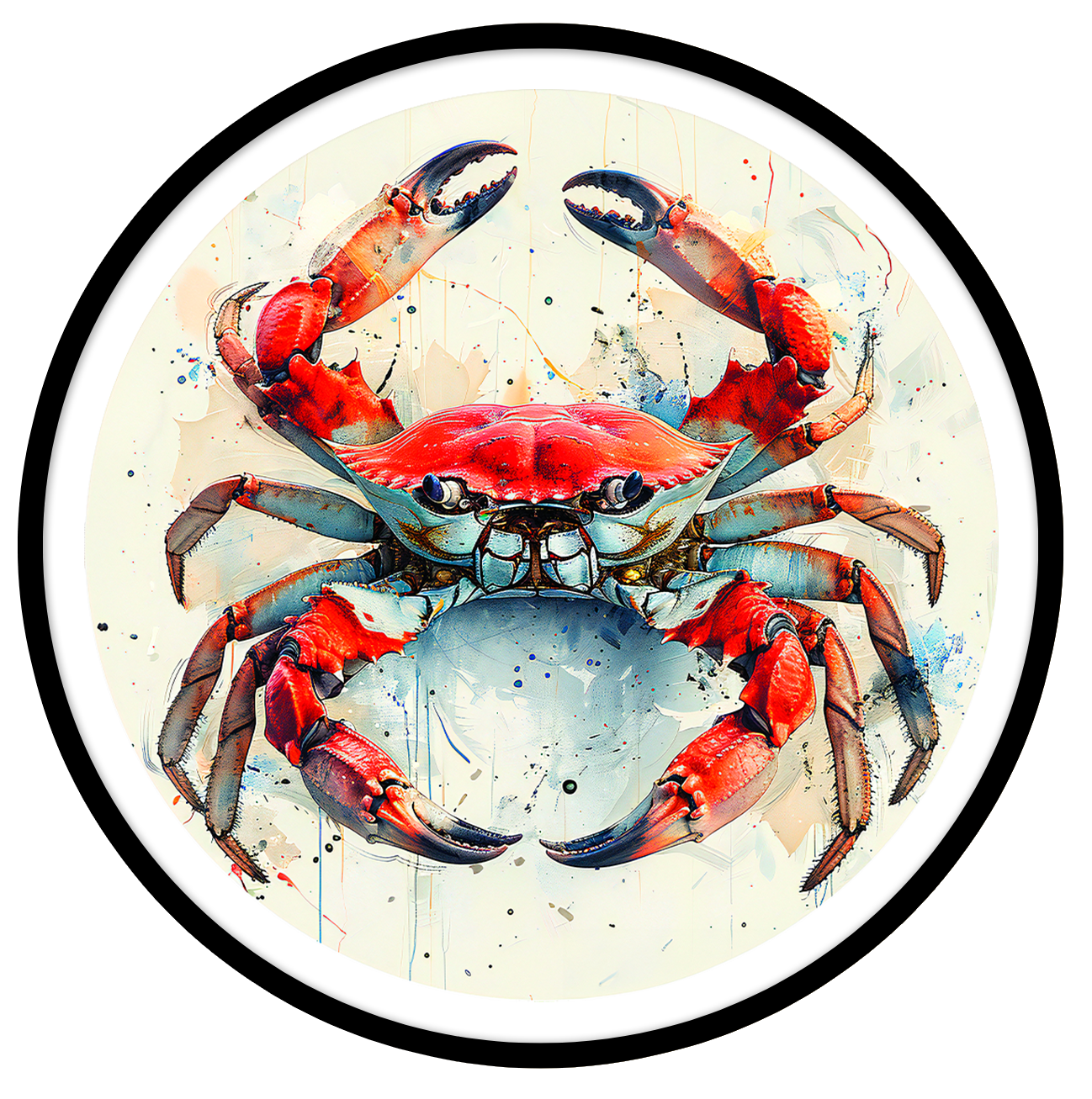 Crab round wall art