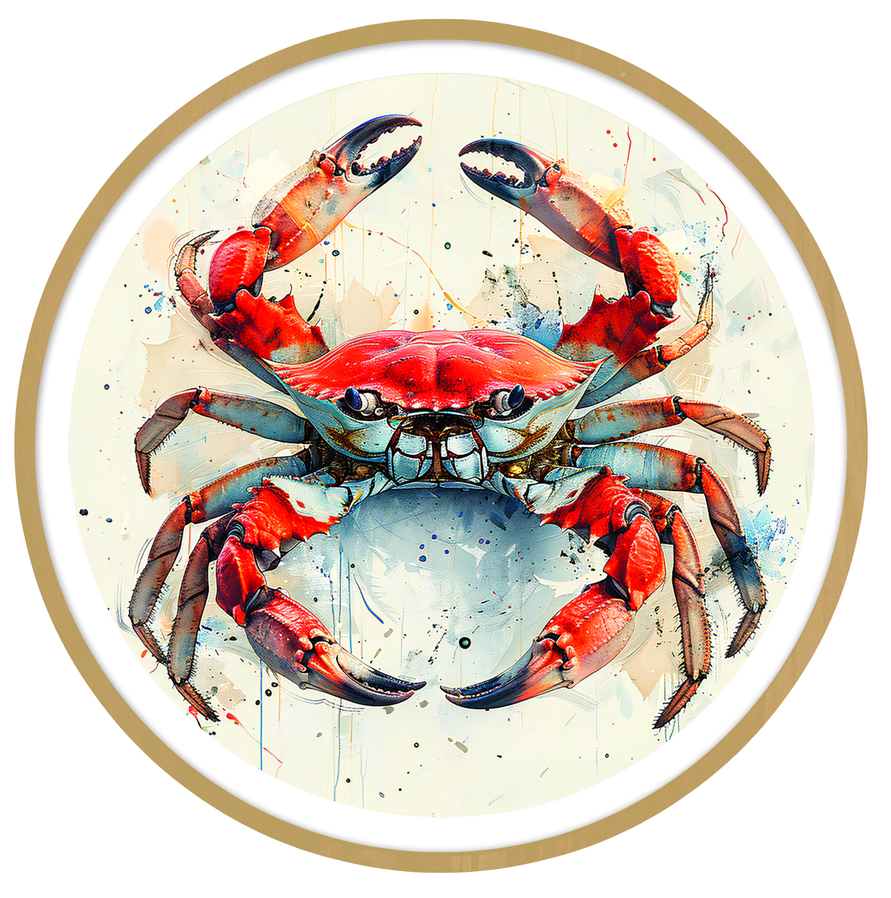 Crab round wall art