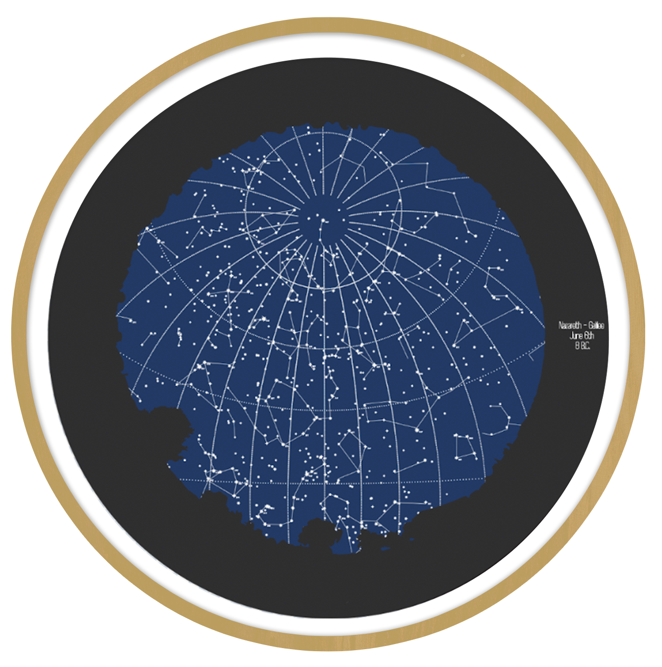 Dance of the planets Round wall art