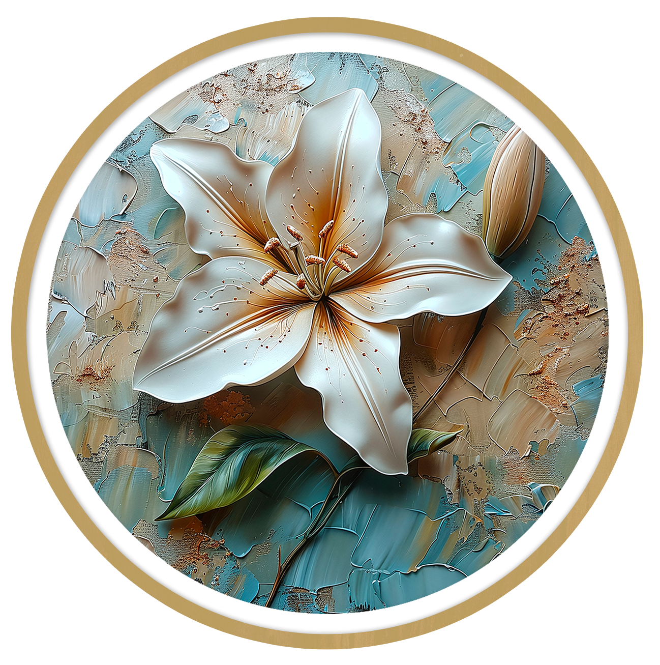 Daylilies round wall art