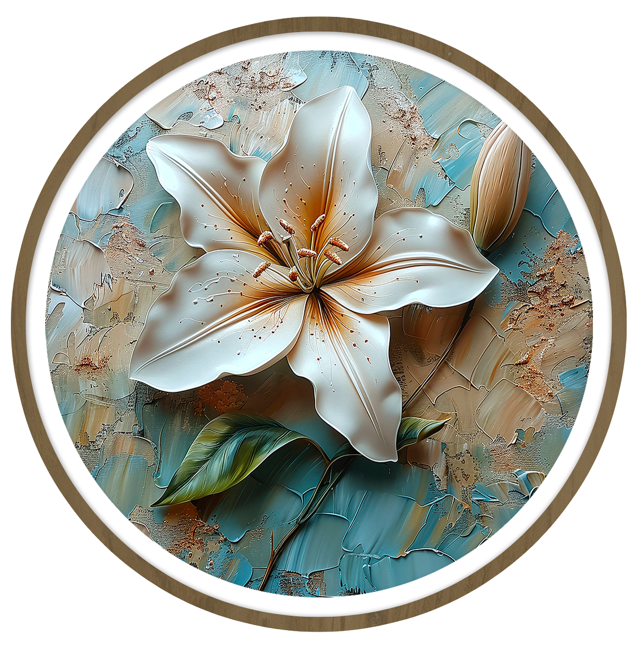 Daylilies round wall art