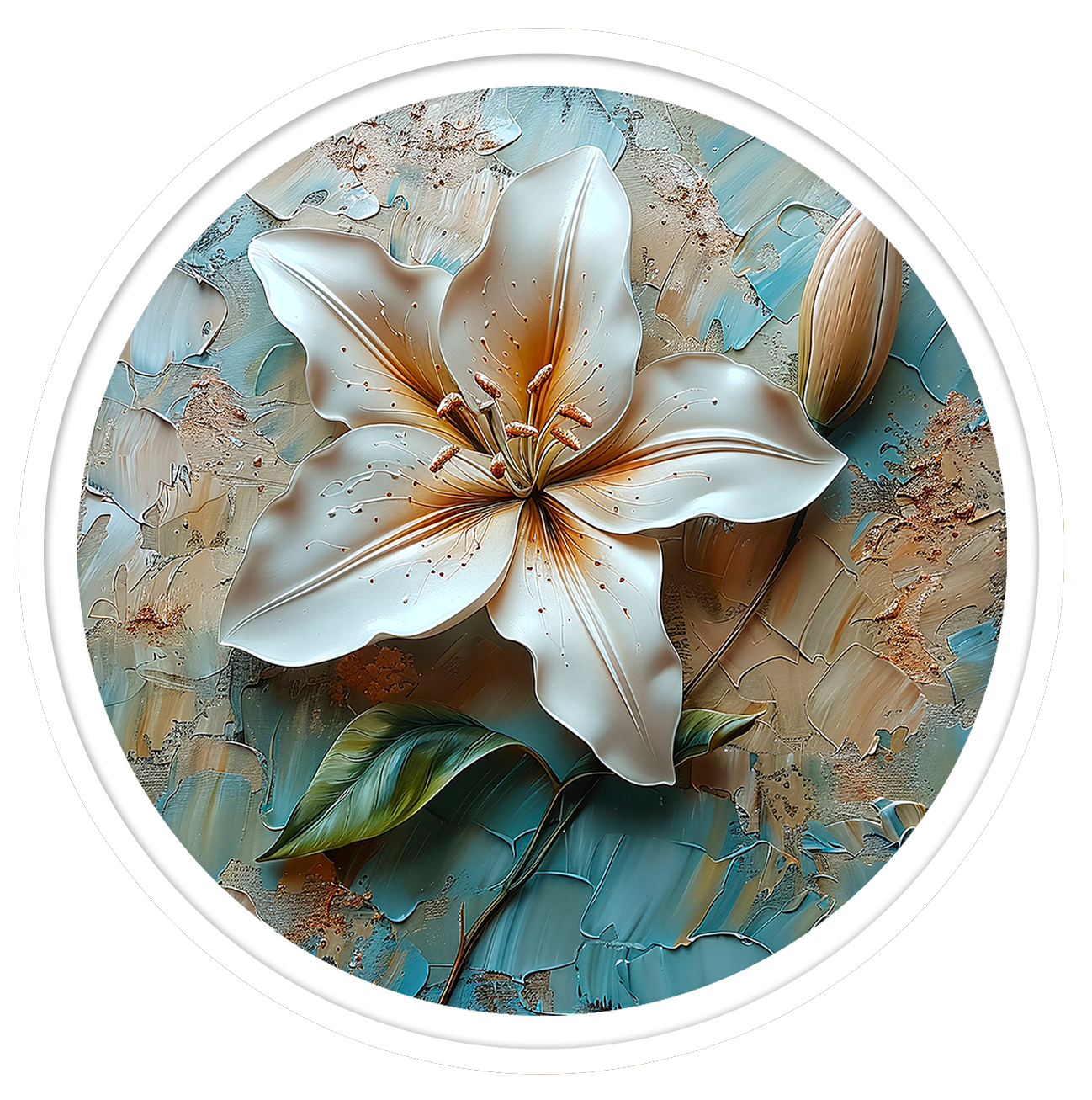 Daylilies round wall art