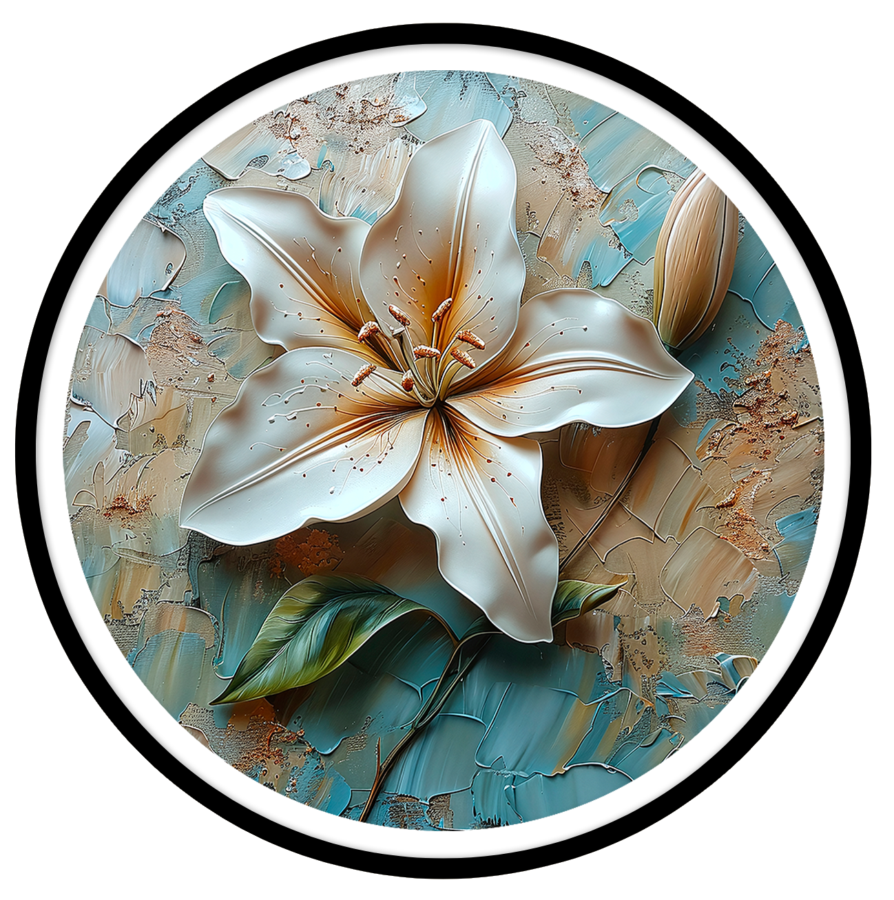 Daylilies round wall art