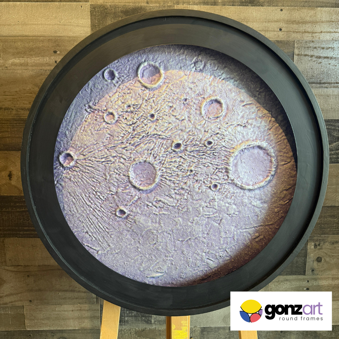 Moon Violet Nebula Round Wall Art