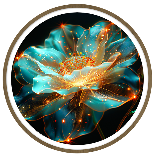 Luminous flora round wall art