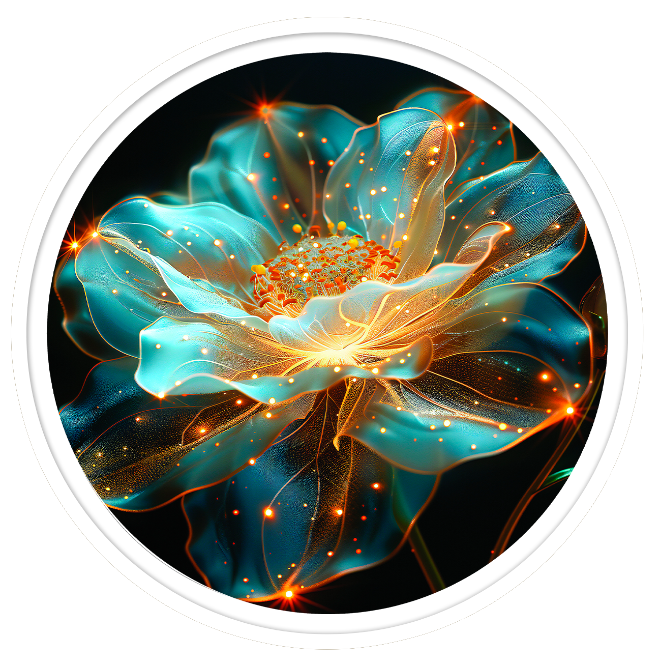 Luminous flora round wall art