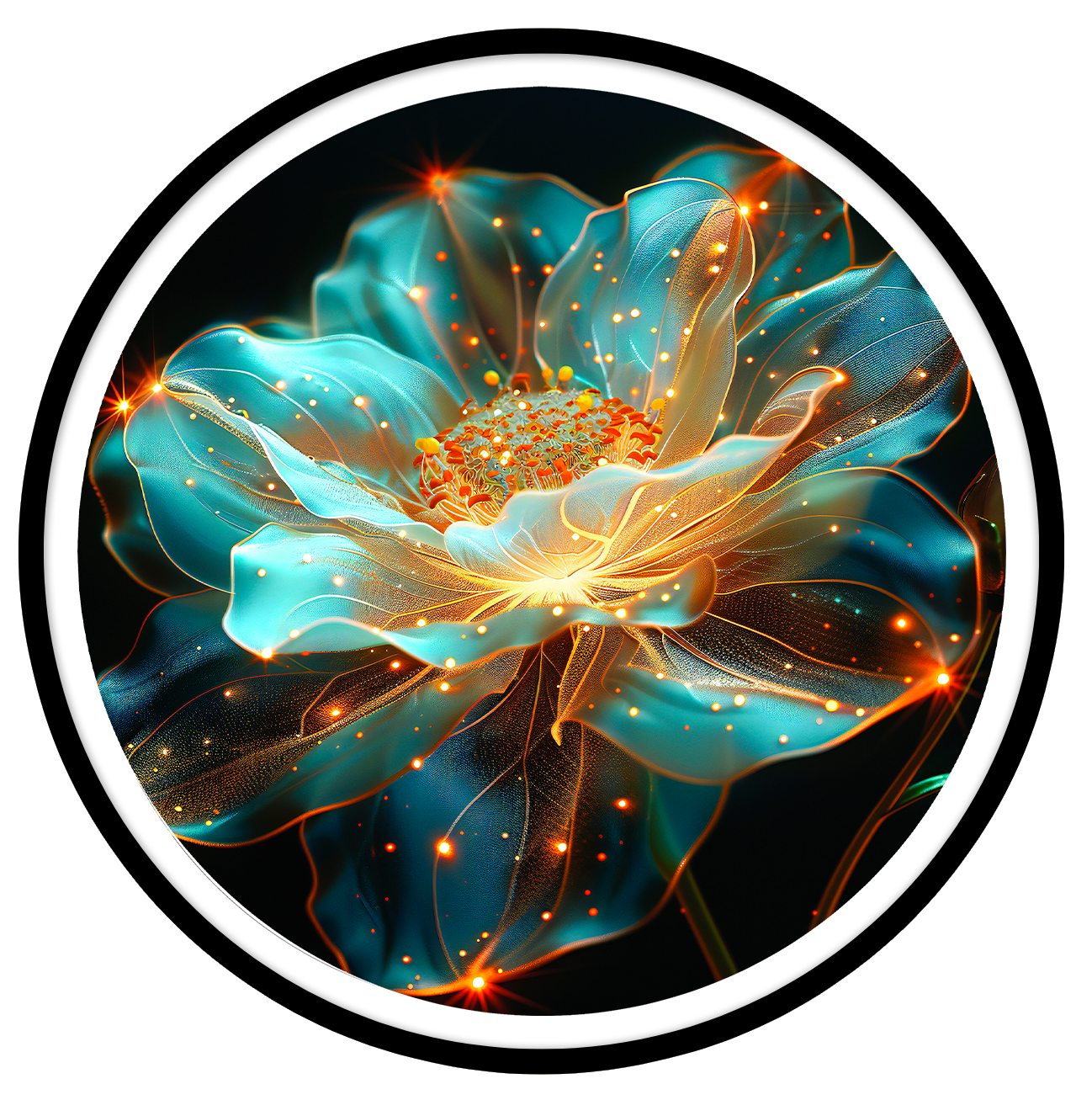 Luminous flora round wall art