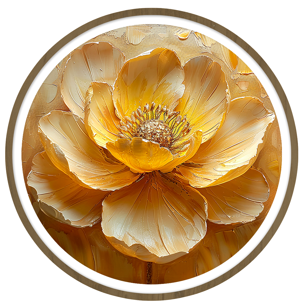 Ipe flower round wall art