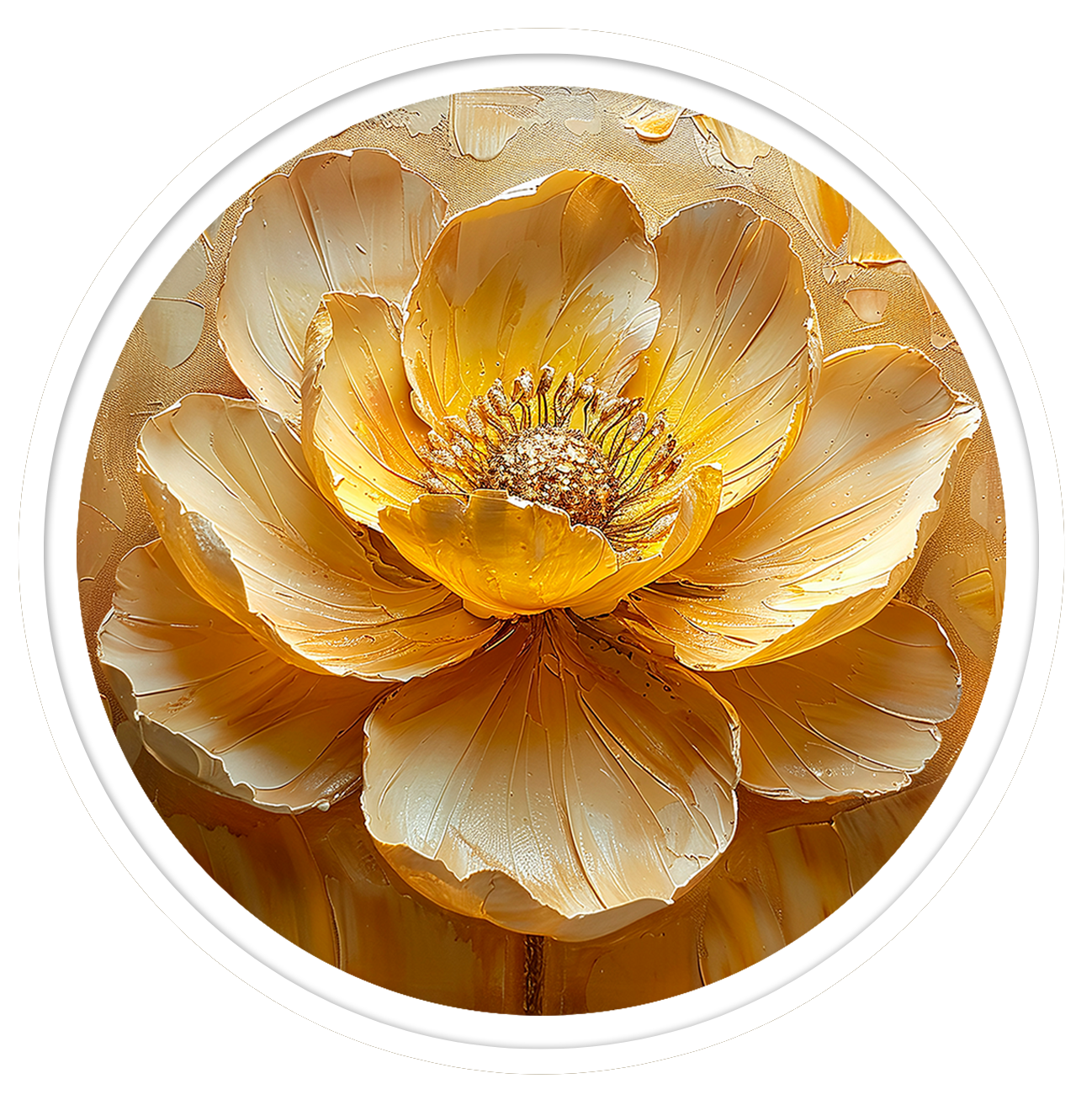 Ipe flower round wall art