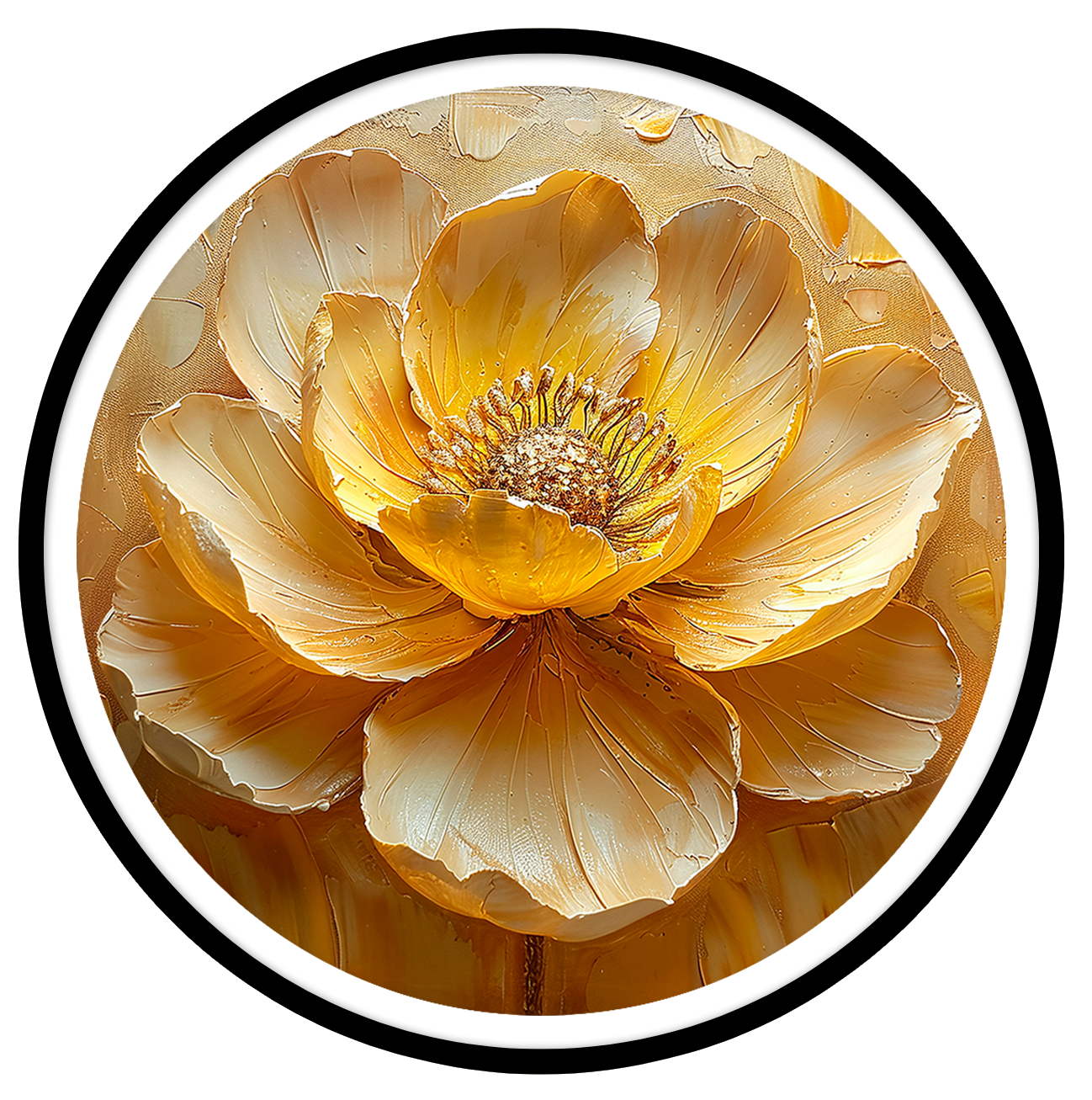 Ipe flower round wall art